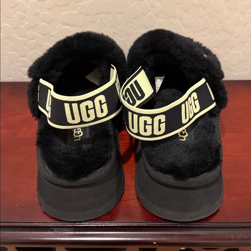 Ugg Fluff Yeah Disco Slides Black And Yellow Sz6 View 6